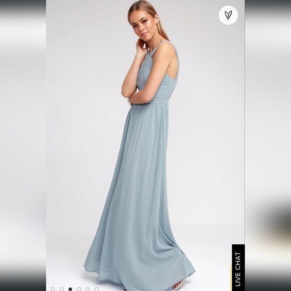 Lulu’s Air of Romance Light Blue Maxi Dress Size M - Picture 3 of 11